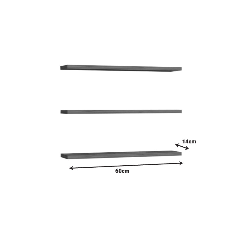 Меламинов стенен рафт Edna в бял нюанс 60x14,5x1,8 см