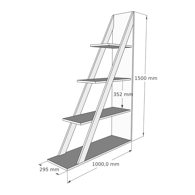 Библиотека Quina в цвят антрацит 100x30x150 см