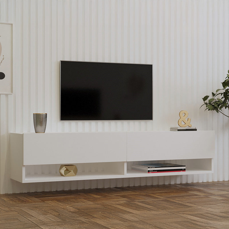 Стенен ТВ шкаф Melosa  в бяло 141x30x31см