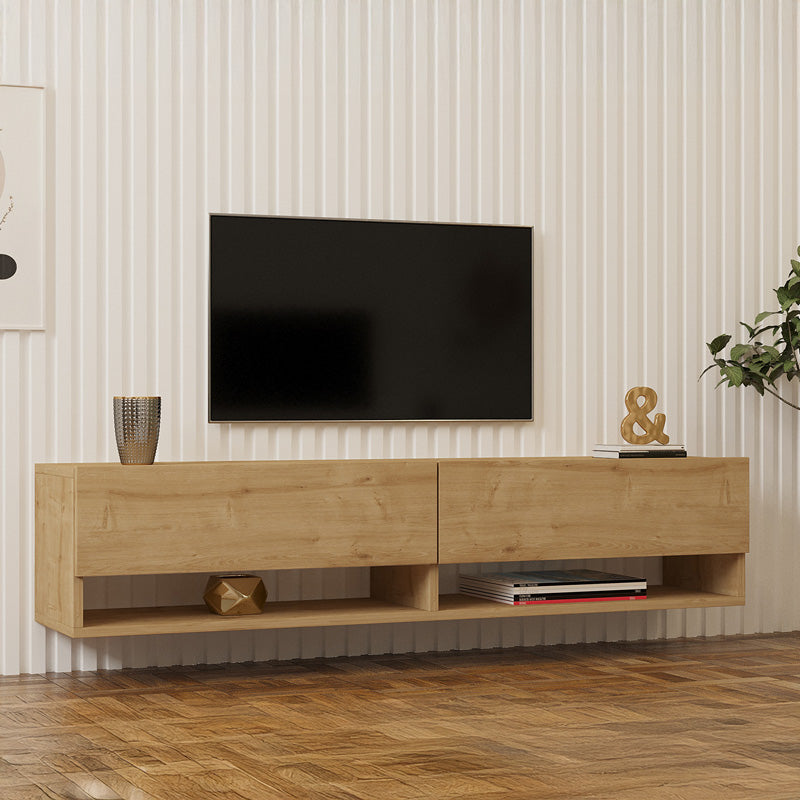 Стенен ТВ шкаф Melosa в нюанс дъб 141x30x31см