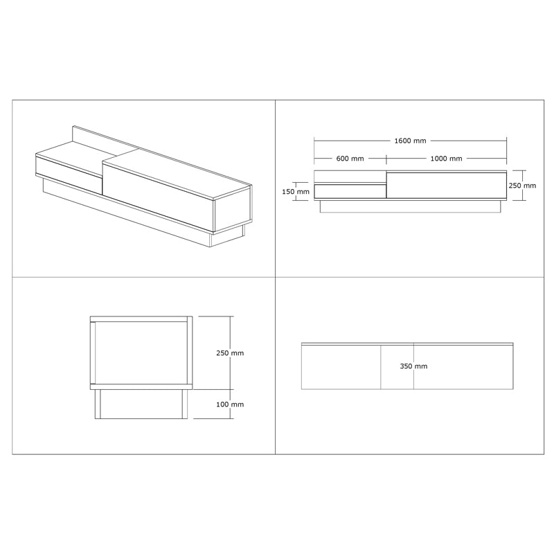 ТВ шкаф Eclipse цвят сонома-антрацит 160x35x35см