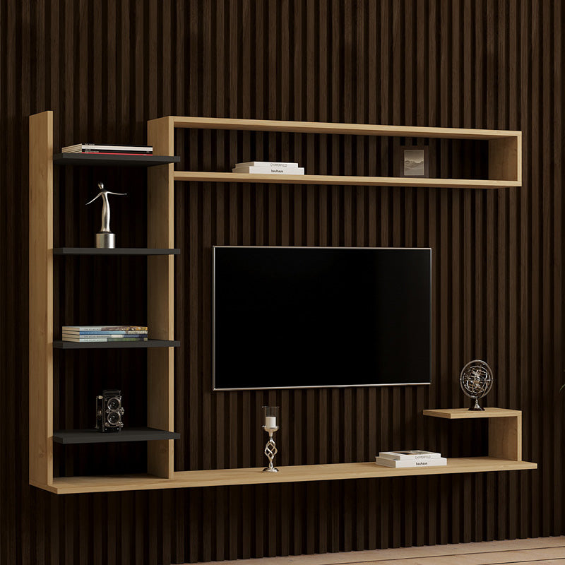 Стенен тв шкаф Dilan цвят дъб-антрацит 180x29.60x121.80cm