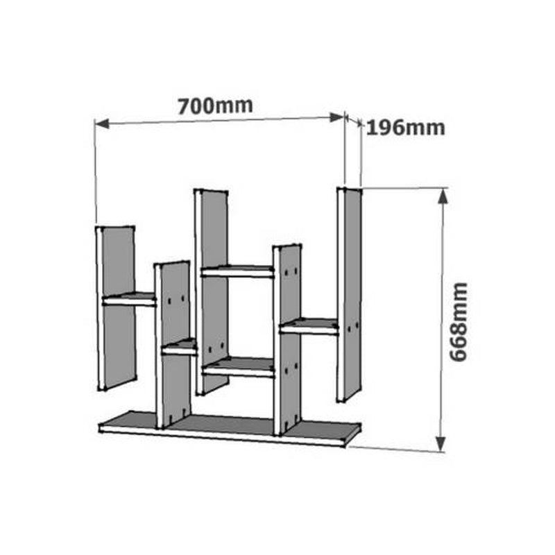 Стенен рафт Bemba цвят орех 70x19,6x68,8 см