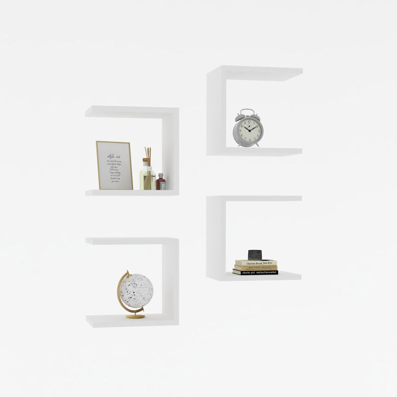 Стенен рафт Perari 4 бр в бял нюанс 30x19,6x30 см