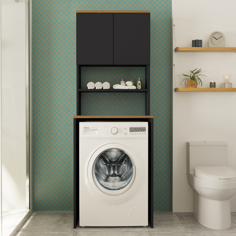 Шкаф за пране Rano антрацит-сонома 65x60x184 см