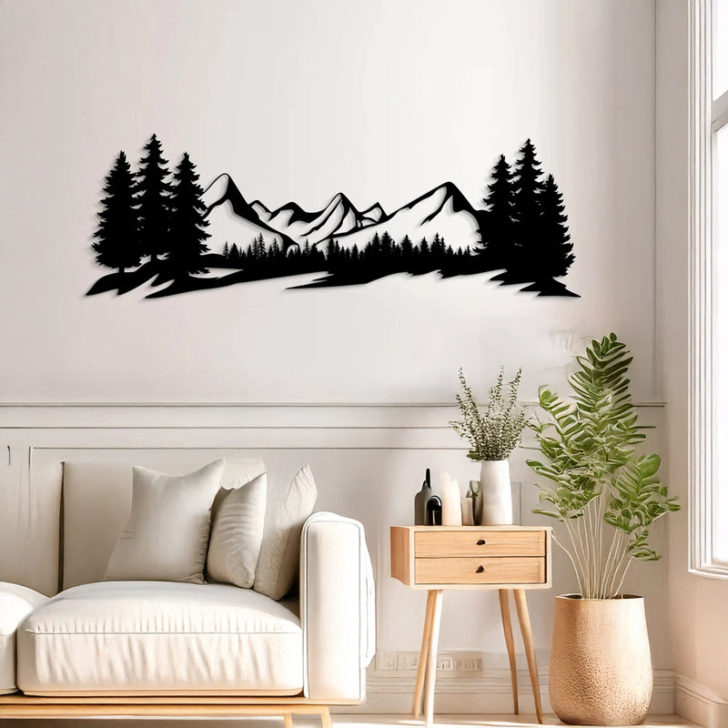 Декорация за стена MOUNDE черен метал 60x1.5x20см