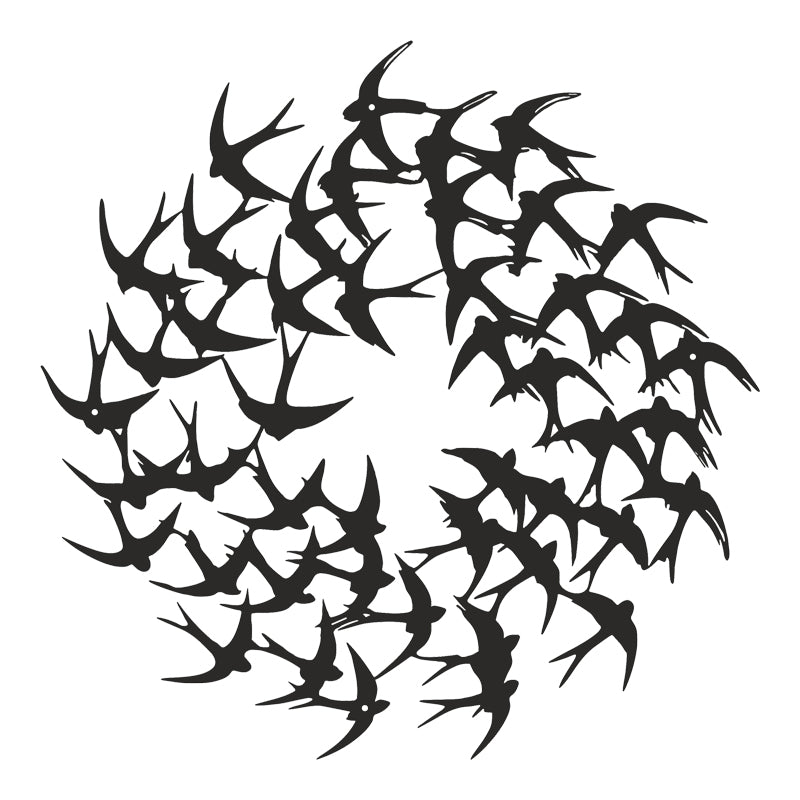 Декорация за стена SWARM черен метал d50x1.5см