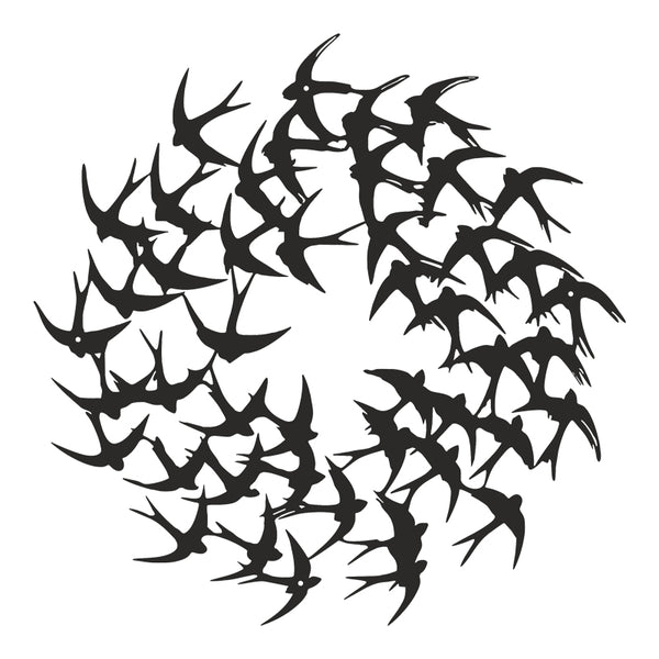 Декорация за стена SWARM черен метал d50x1.5см