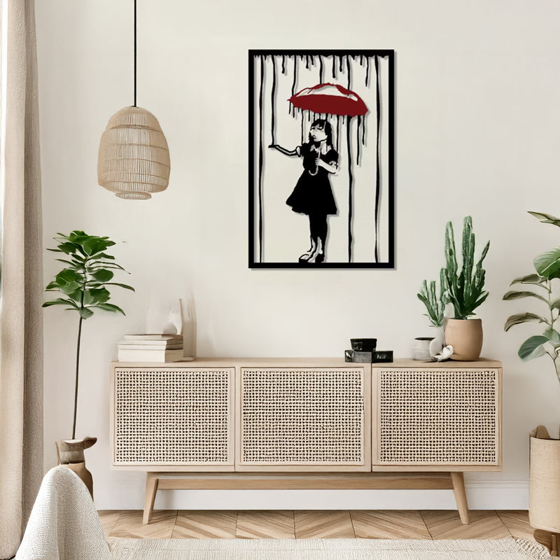 Декорация за стена RAINO черна метална 35x1.5x50см