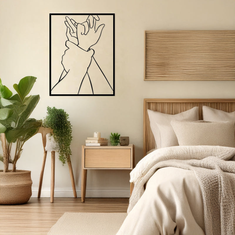 Декорация за стена HANDIA черна метална 40x1.5x50см
