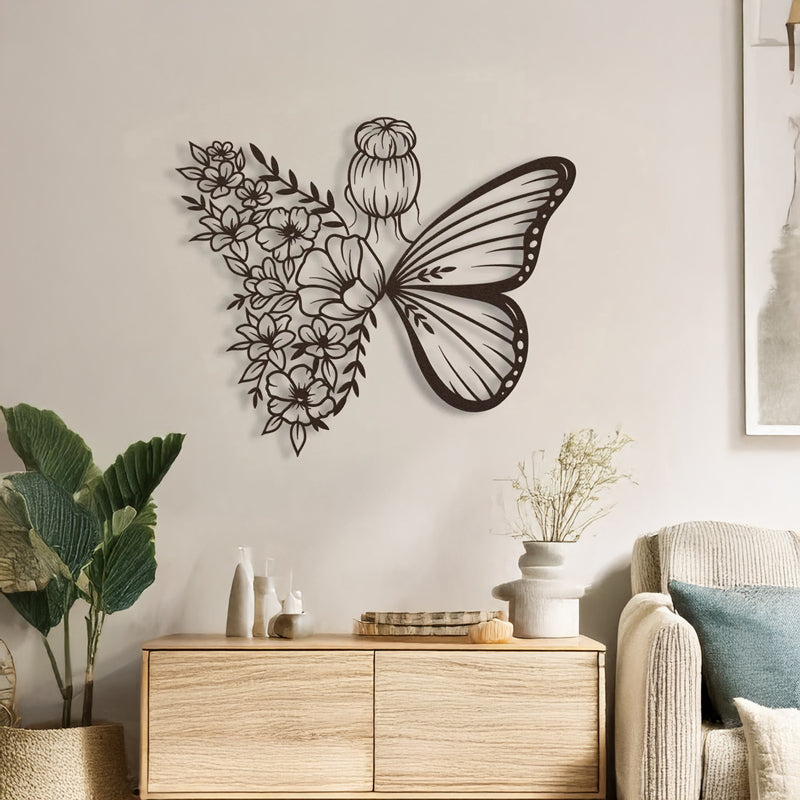 Декорация за стена TERFIA черна метална 60x1.5x60см