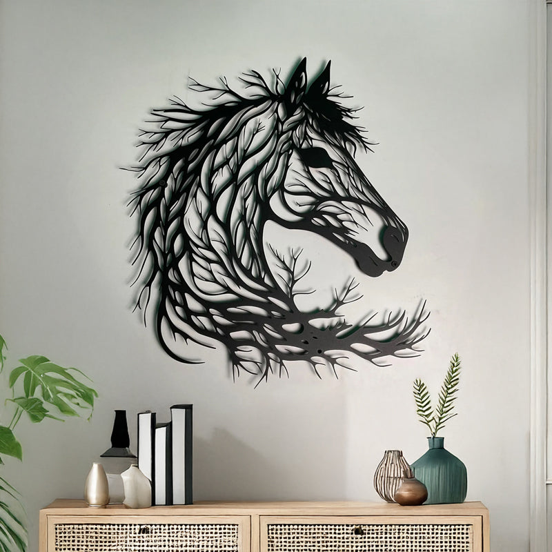 Декорация за стена HORSYчерна метална 60x1.5x60см