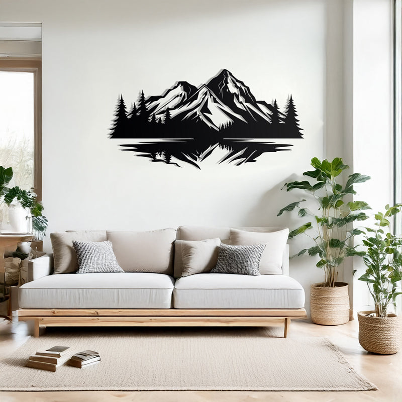Декорация за стена MIROLO черен метал 70x1.5x50см