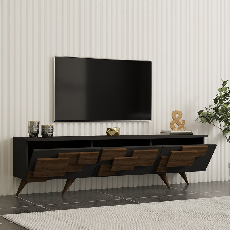 Тв шкаф TRIDA орех с антрацитен цвят 160x35x45см