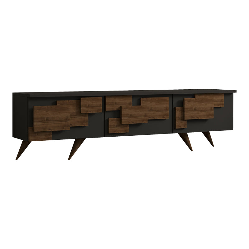 Тв шкаф TRIDA орех с антрацитен цвят 160x35x45см