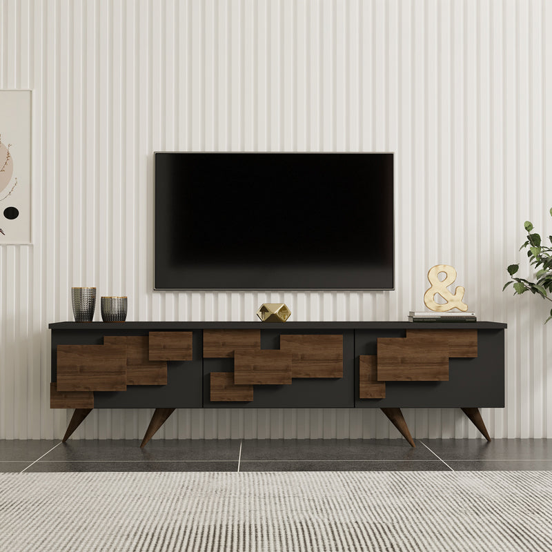 Тв шкаф TRIDA орех с антрацитен цвят 160x35x45см