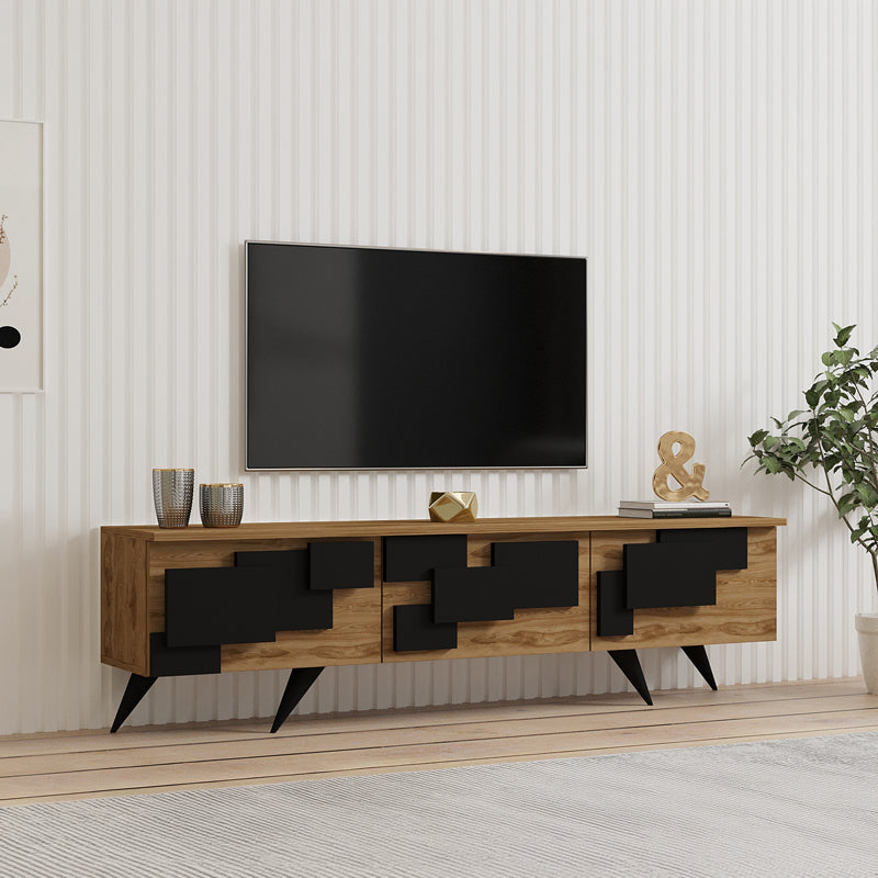 ТВ Шкаф TRIDA Дъб-Черно 160x35x45 см