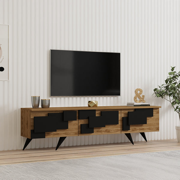 Тв шкаф TRIDA дъб с черен цвят 160x35x45см