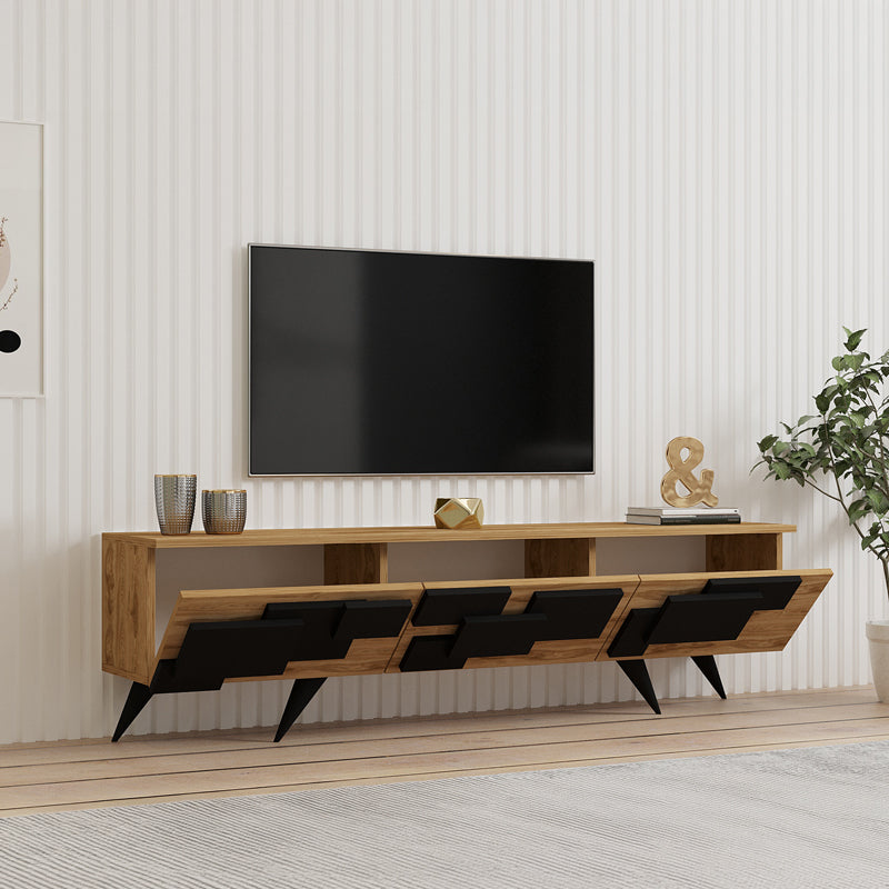 ТВ Шкаф TRIDA Дъб-Черно 160x35x45 см