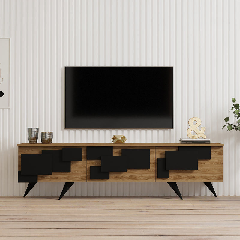 ТВ Шкаф TRIDA Дъб-Черно 160x35x45 см