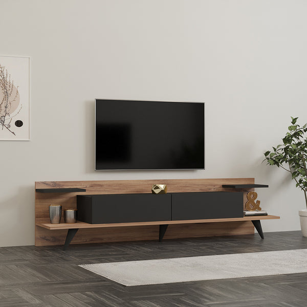 Тв шкаф ASTRY орех с антрацитен цвят 180x36.8x45см