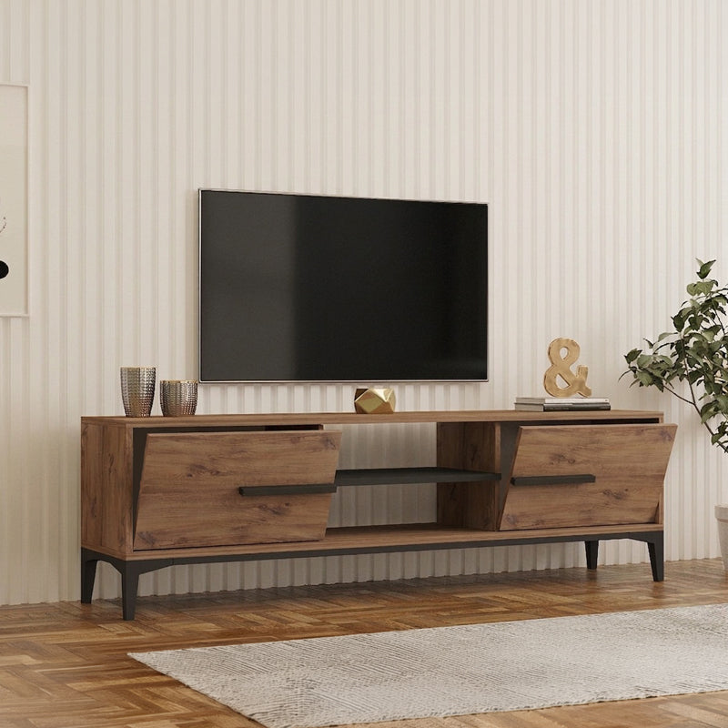 Тв шкаф ESLEM дъб с антрацитен цвят 160x34.6x45см