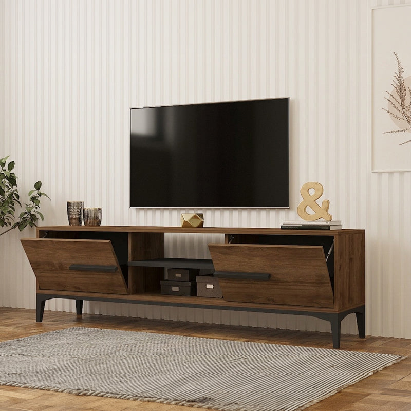 Тв шкаф ESLEM орех цвят с антрацит 160x34.6x45см