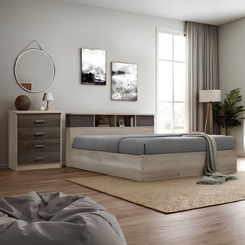 Двойно легло Olympus в цвят дъб castillo-toro 160x200