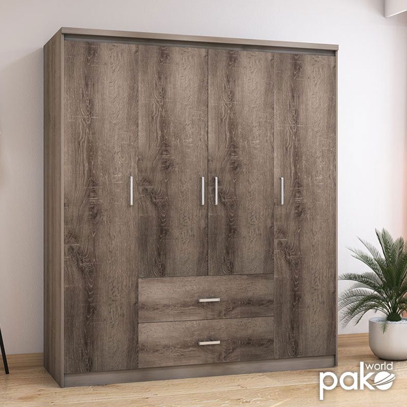 Гардероб OLYMPUS с 4 врати и чекмеджета в цвят castillo-toro 159x57x183