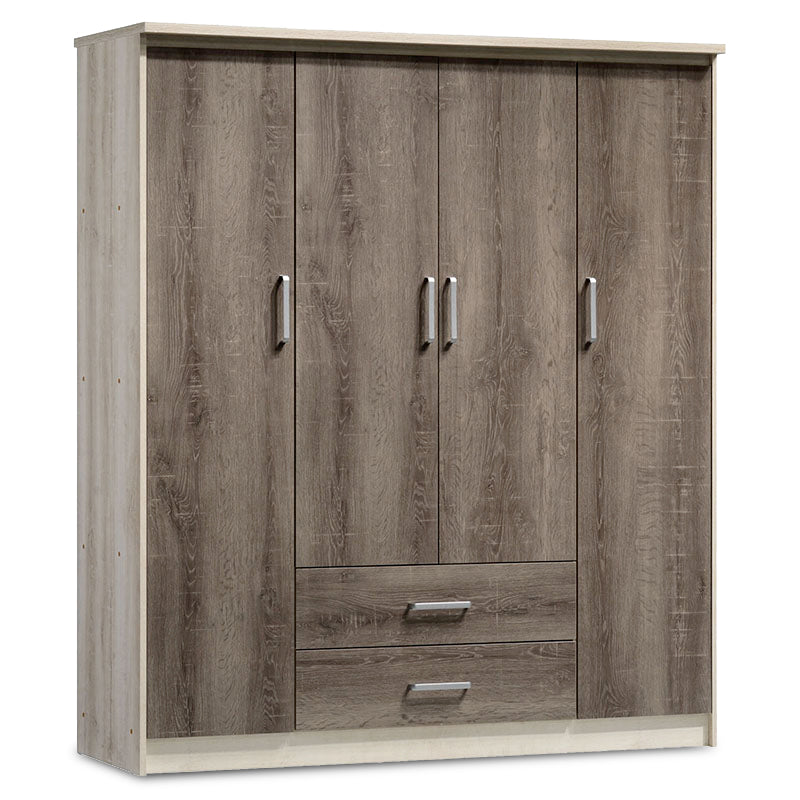 Гардероб OLYMPUS с 4 врати и чекмеджета в цвят castillo-toro 159x57x183