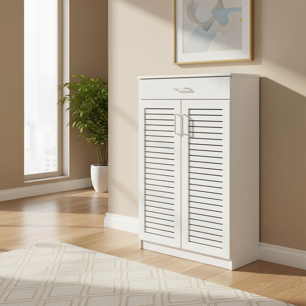 Шкаф за обувки SANTE  20 чифта бял 80x37x123см