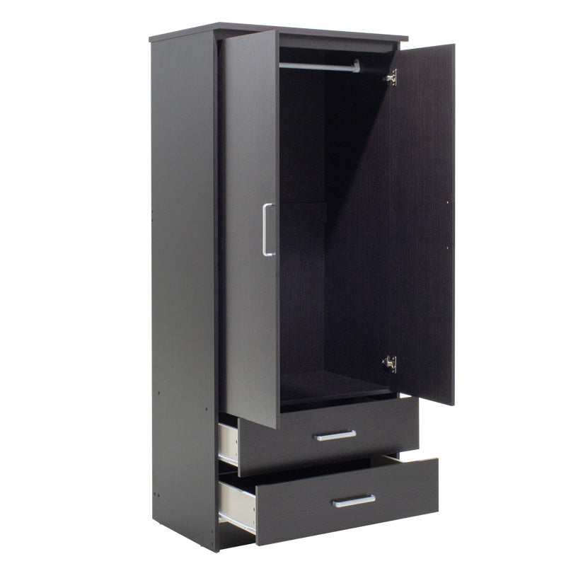 Гардероб Olympus с 2 врати и чекмеджета цвят венге 81x57x183