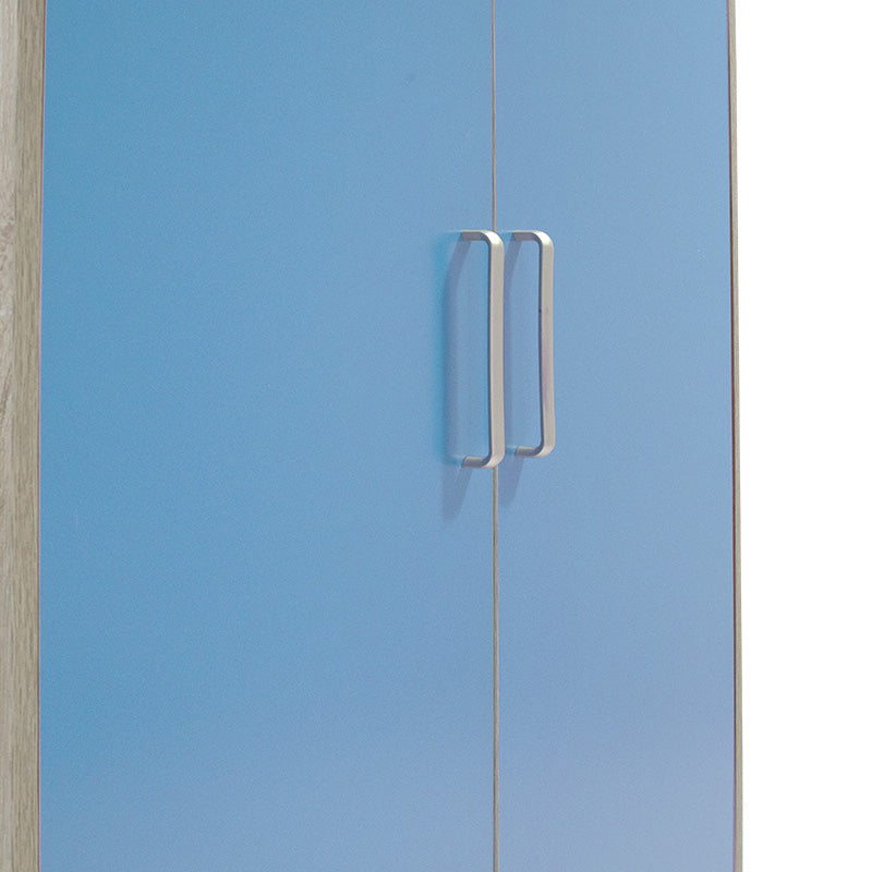 Детски гардероб Looney с 2 врати и чекмеджета в цвят castillo-blue 81x57x183