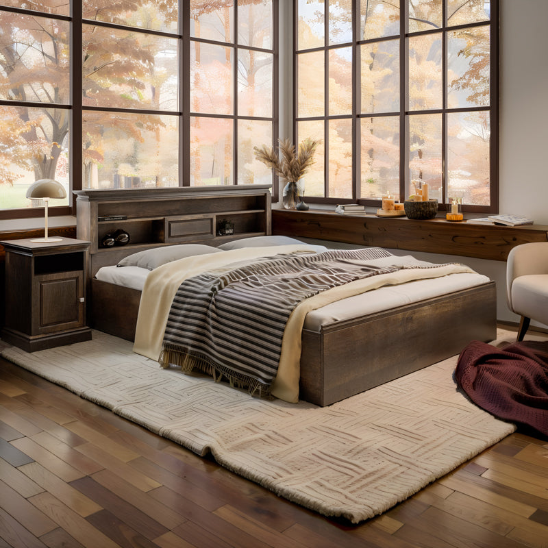 Двойно легло MOZART в цвят орех 160х200см