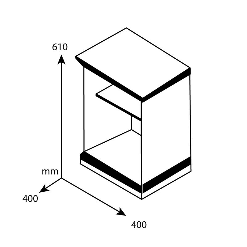 Нощно шкафче Mozart в цвят орех 40x40x61см