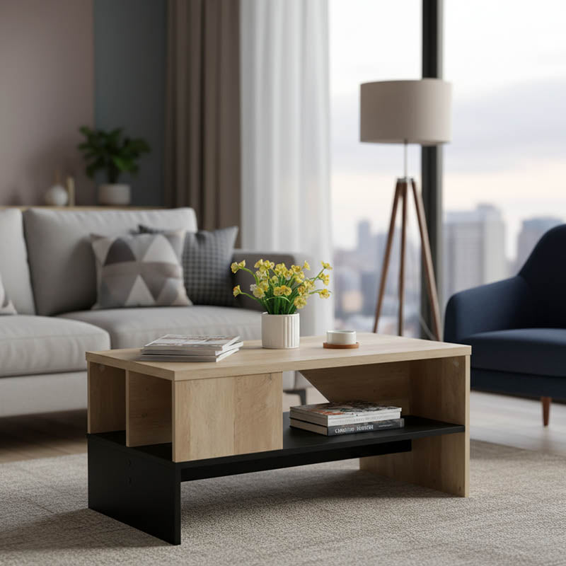 Холна маса Naya естествен-антрацит 93x46x43см