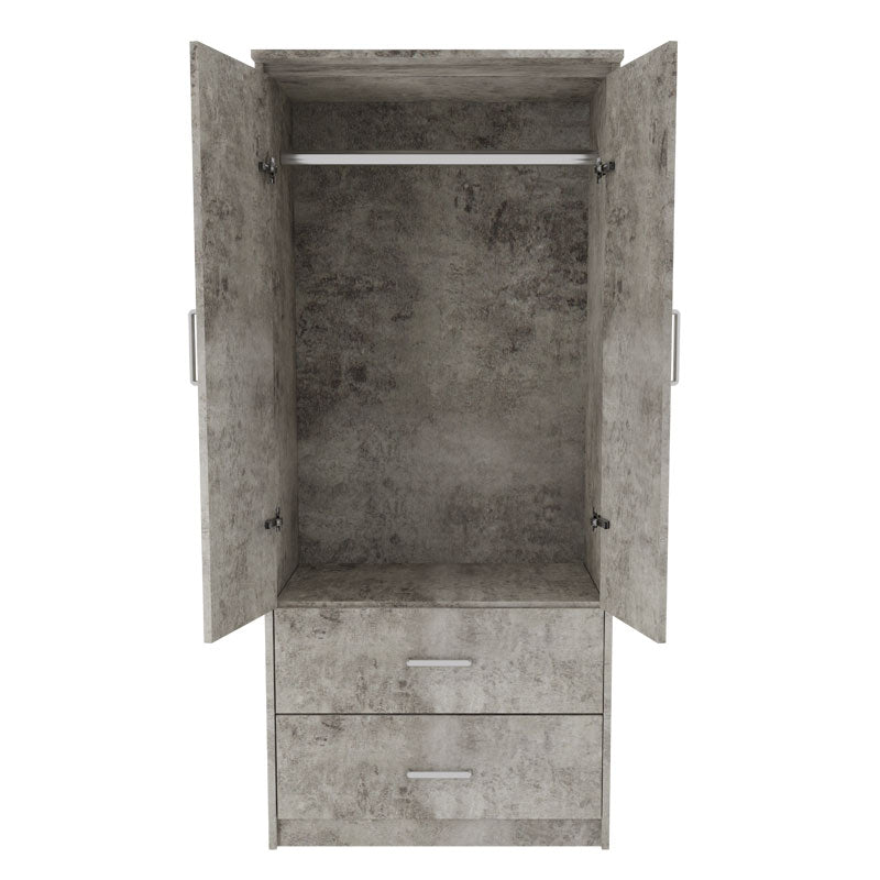 Гардероб Olympus с 2 врати и чекмеджета в цвят античен антрацит 81x57x183см