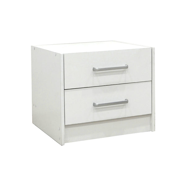 Нощно шкафче  OLYMPOS с 2 чекмеджета в бял цвят 47.5x40.5x40.5