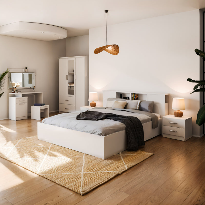 Тоалетка с огледало Olympus в бял цвят 90.5x39.5x75см