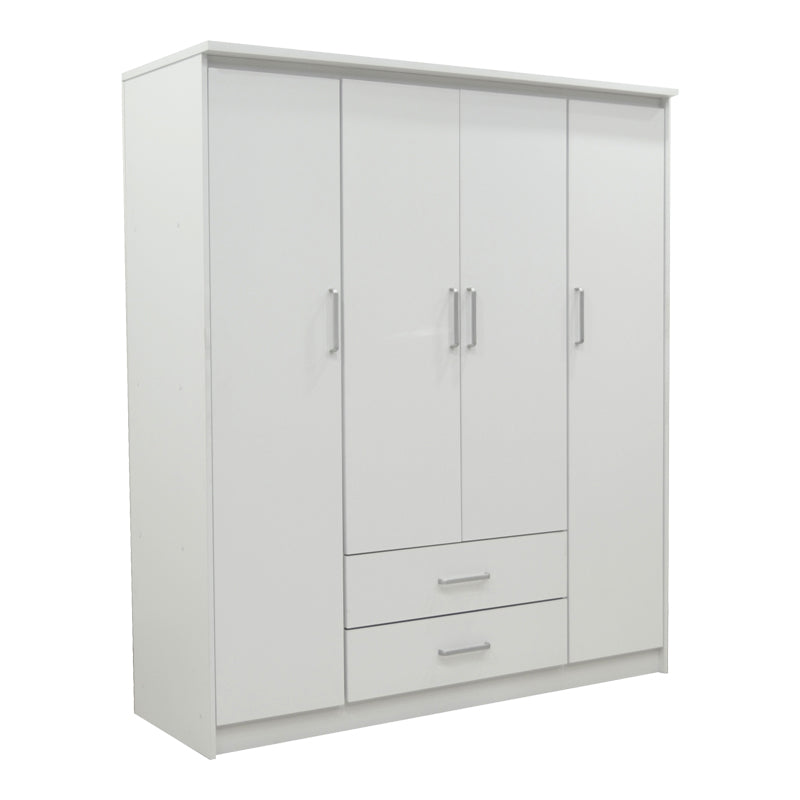 Гардероб  OLYMPUS с 4 врати и чекмеджета в бял цвят 159x57x183см