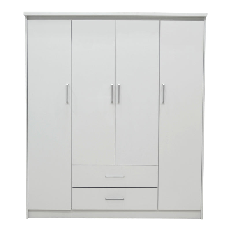 Гардероб  OLYMPUS с 4 врати и чекмеджета в бял цвят 159x57x183см