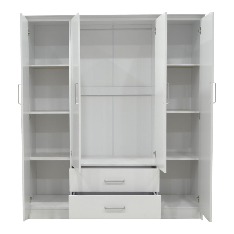 Гардероб  OLYMPUS с 4 врати и чекмеджета в бял цвят 159x57x183см