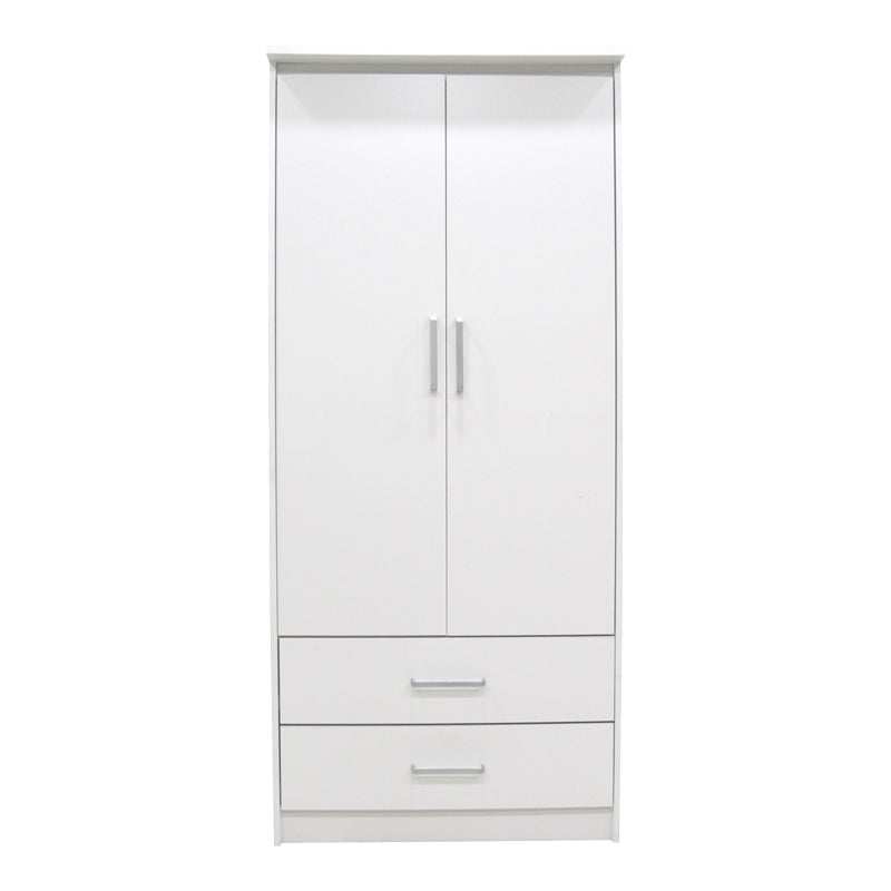 Гардероб OLYMPUS с 2 врати и чекмеджета в бял цвят 81x57x183