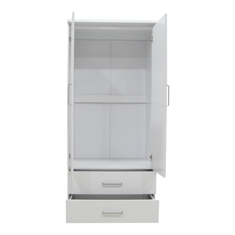 Гардероб OLYMPUS с 2 врати и чекмеджета в бял цвят 81x57x183