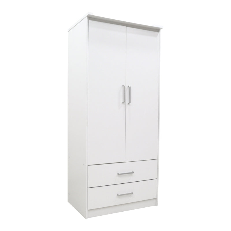 Гардероб OLYMPUS с 2 врати и чекмеджета в бял цвят 81x57x183
