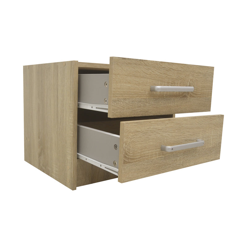 Нощно шкафче OLYMPUS с 2 чекмеджета в цвят светъл дъб 47.5x40.5x40.5