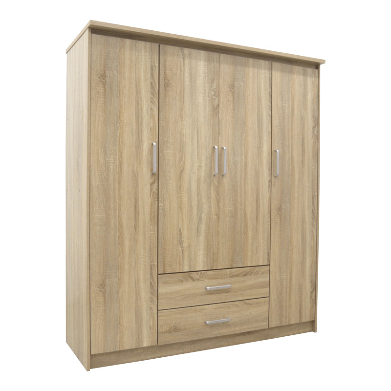 Гардероб  OLYMPOS с 4 врати  цвят светъл дъб 159x57x183см
