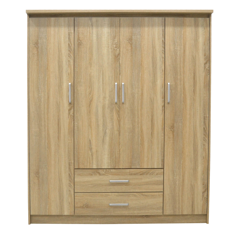 Гардероб  OLYMPOS с 4 врати  цвят светъл дъб 159x57x183см