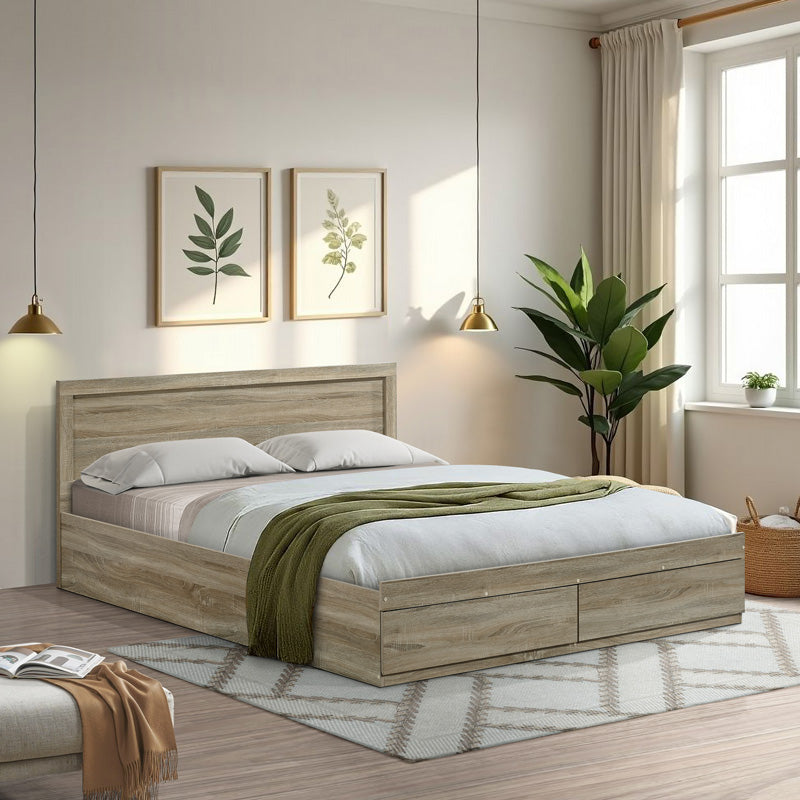 Легло Оlympus с чекмедже в цвят светъл дъб 160х200см