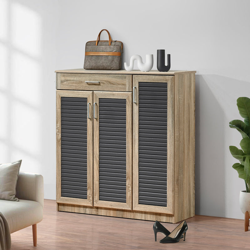 Шкаф за обувки SANTE 30 чифта в цвят сонома-тъмносив 120x37x123см